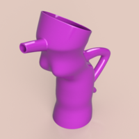 handle watering Can Vase for flowers v301 3d-print and cnc - Thumbnail 5