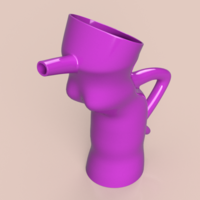 handle watering Can Vase for flowers v301 3d-print and cnc - Thumbnail 6