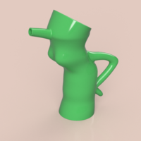 Small handle watering Can Vase for flowers v301 3d-print and cnc 3D Printing 264262
