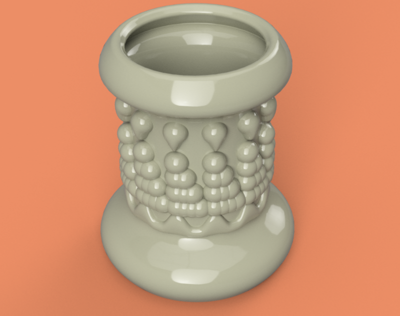 King style vase cup vessel v305 for 3d-print or cnc