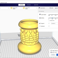 King style vase cup vessel v305 for 3d-print or cnc - Thumbnail 4