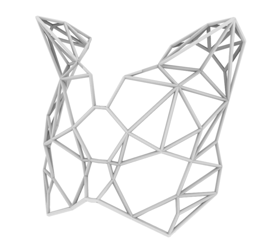 Low Poly Cat Mask 3D Print 264363