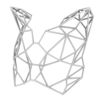 Small Low Poly Cat Mask 3D Printing 264363