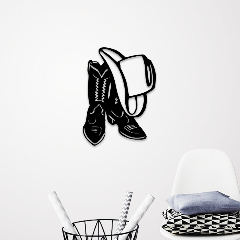 COW BOY HAT & SHOES WALL ART