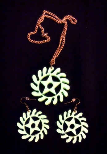 Adinkra symbols pendant and earrings sets 3D Print 26455