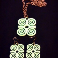 Adinkra symbols pendant and earrings sets - Thumbnail 2