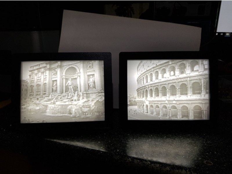 Rome Colosseum and Trevi Fountain Lithophanes