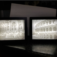 Small Rome Colosseum and Trevi Fountain Lithophanes 3D Printing 264713