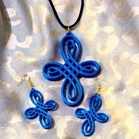 Celtic knot cross and earrings - Thumbnail 2