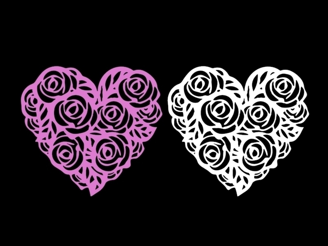heart roses 3D Print 264748