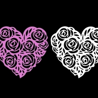 Small heart roses 3D Printing 264748
