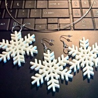 Small Snowflake pendant and earrings 3D Printing 26475
