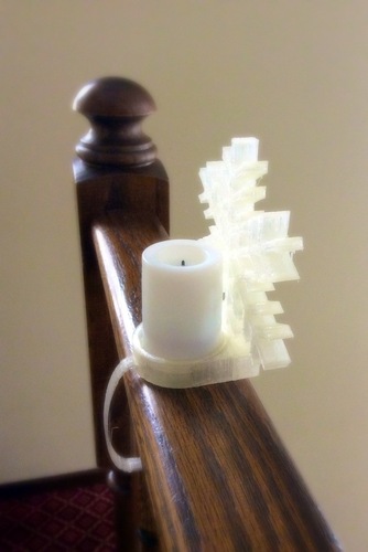 Snowflake tealight holder for banisters