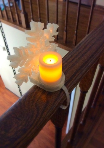 Snowflake tealight holder for banisters 3D Print 26482