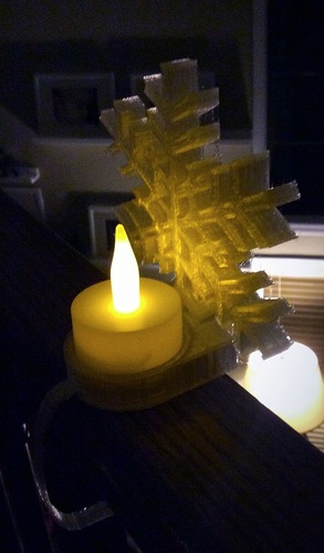Snowflake tealight holder for banisters 3D Print 26483