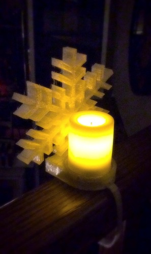 Snowflake tealight holder for banisters 3D Print 26484