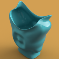 King coat vase cup vessel holder v307 for 3d-print or cnc - Thumbnail 8