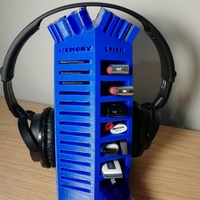 Small headpone and memory stick holder 3D Printing 264956
