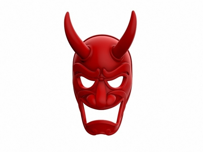 Japanese Demon Mask 3D Print 265007