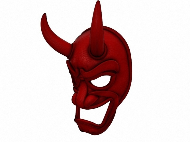 Japanese Demon Mask 3D Print 265018