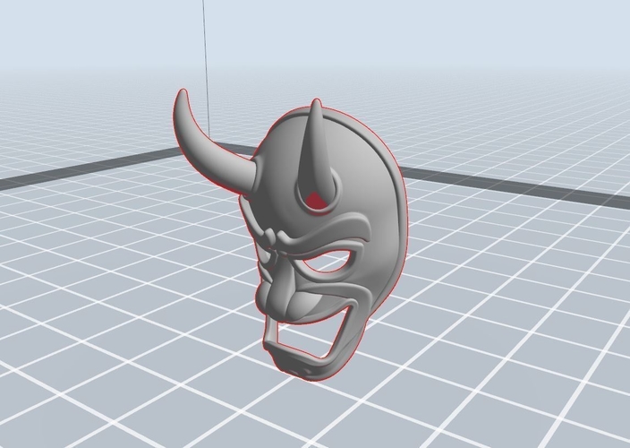 Japanese Demon Mask 3D Print 265019