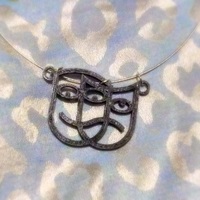 Theater Masks (Comedy & Tragedy) Pendant - Thumbnail 5