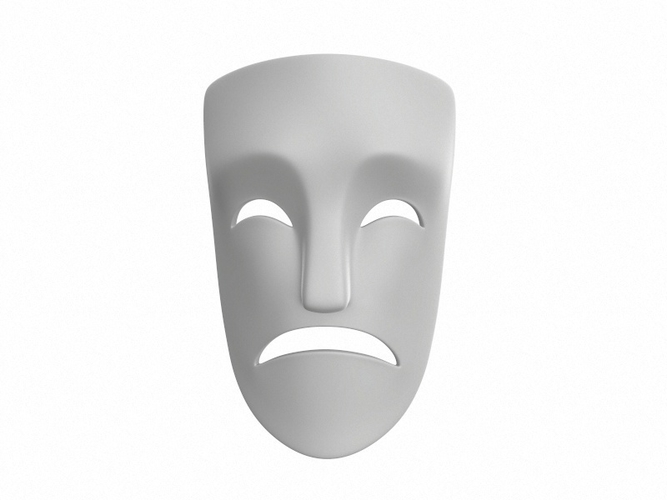 Theater Sad Mask 3D Print 265050
