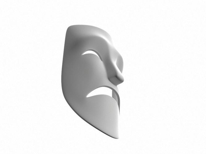 Theater Sad Mask 3D Print 265052