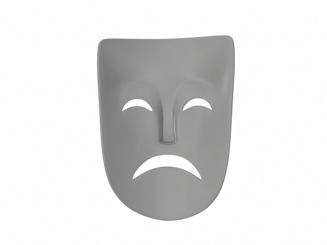Theater Sad Mask 3D Print 265056
