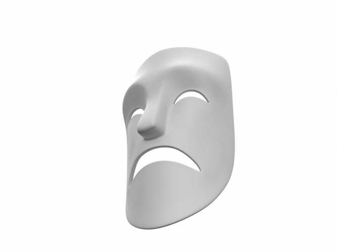 Theater Sad Mask 3D Print 265060