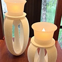 Curved Pillars Modern Tealight Holders - Thumbnail 4