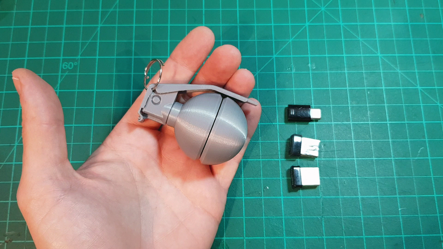 HAND GRENADE CONTAINER KEY CHAIN
