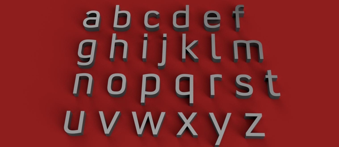 CONVECTION Font lowercase 3D letters STL file