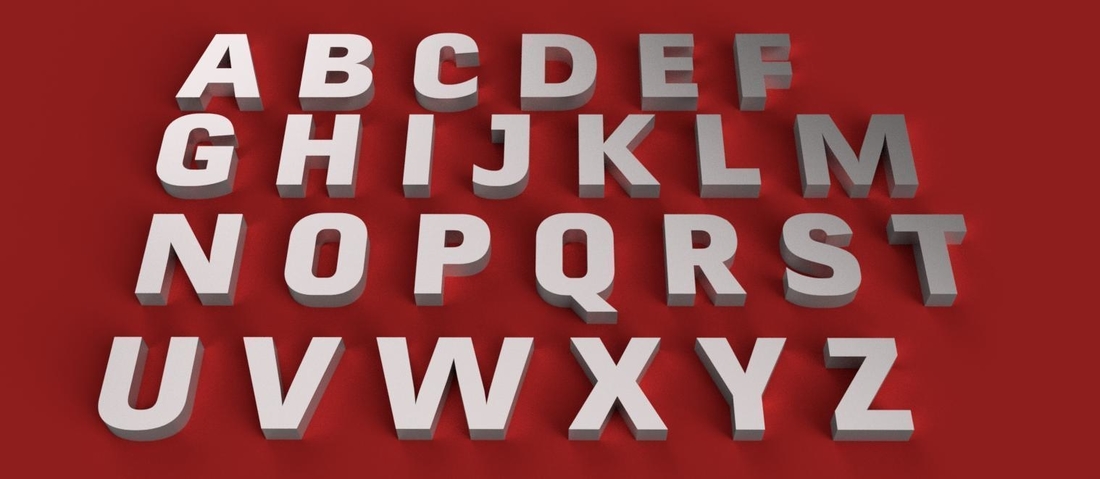 CONVECTION BOLD font uppercase 3D letters STL file