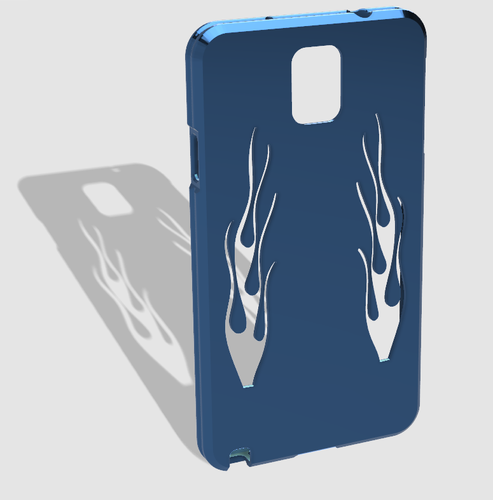 Note 3 flamed case with rippled edges 3D Print 26560