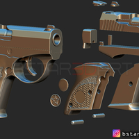 Bond Bullpup 9 Gun 3D print model - Thumbnail 11