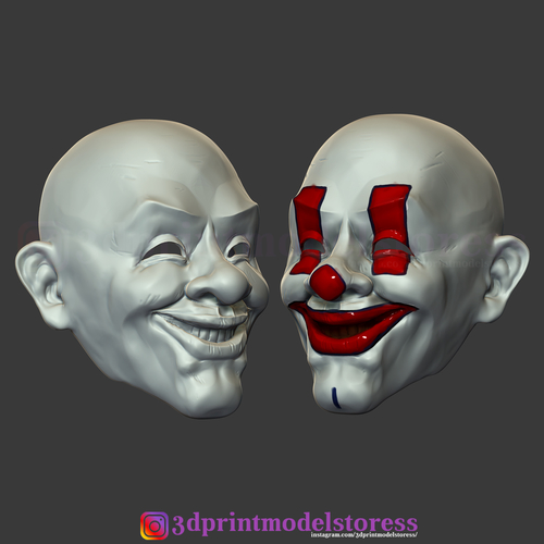 Henchmen Dark Knight Clown Joker Mask Costume Helmet  3D Print 265919