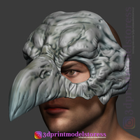 Small Raven Skull Mask Costume Cosplay Halloween Helmet 3D Printing 265932