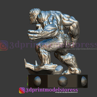 Super Hulk Marvel Comic Statue 3D Printable STL File - Thumbnail 3