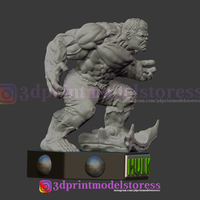 Super Hulk Marvel Comic Statue 3D Printable STL File - Thumbnail 8