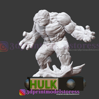 Super Hulk Marvel Comic Statue 3D Printable STL File - Thumbnail 10