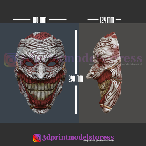 Clown Joker Death Mask Cosplay Costume Helmet 3D Print 265971