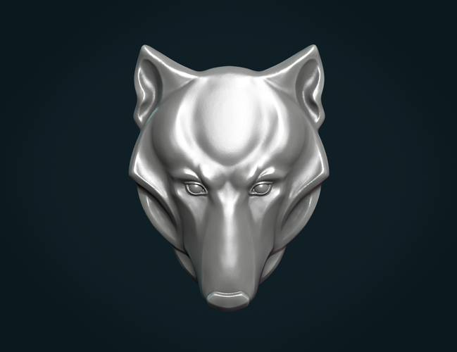 Wolf head relief 3D Print 266003