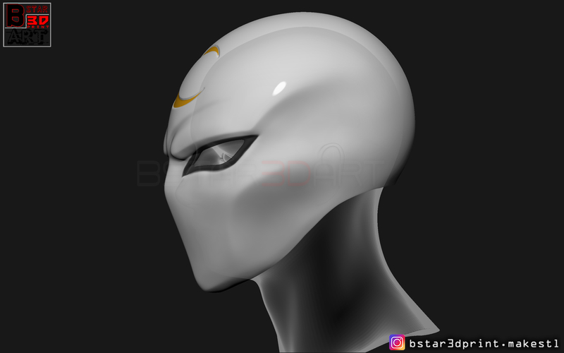 3D Printed Marvel Moon Knight Themed Riddell Speedflex Mini