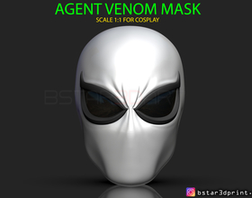Pin The Agent Venom Mask - Marvel Helmet 3D print model 3D Printing 266634