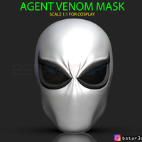 Small The Agent Venom Mask - Marvel Helmet 3D print model 3D Printing 266634