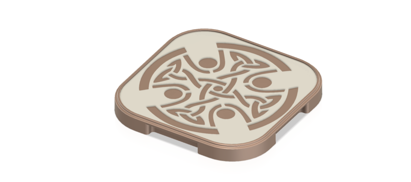 tray board for cutting stand with celtic pattern 3d