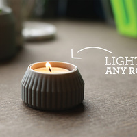 Striped Tea Candle Holder - Thumbnail 2