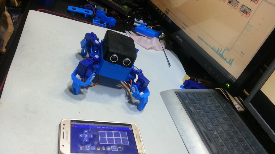 Create Smartphone Control Quadruped Spider Robot(OTTO QUAD) 3D Print 267094