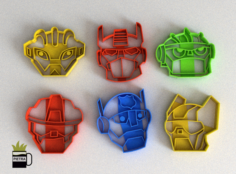 MOLDE CORTANTE PARA GALLETAS FONDANT RESCUEBOTS TRANSFORMERS
